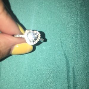Silver CZ Heart Ring